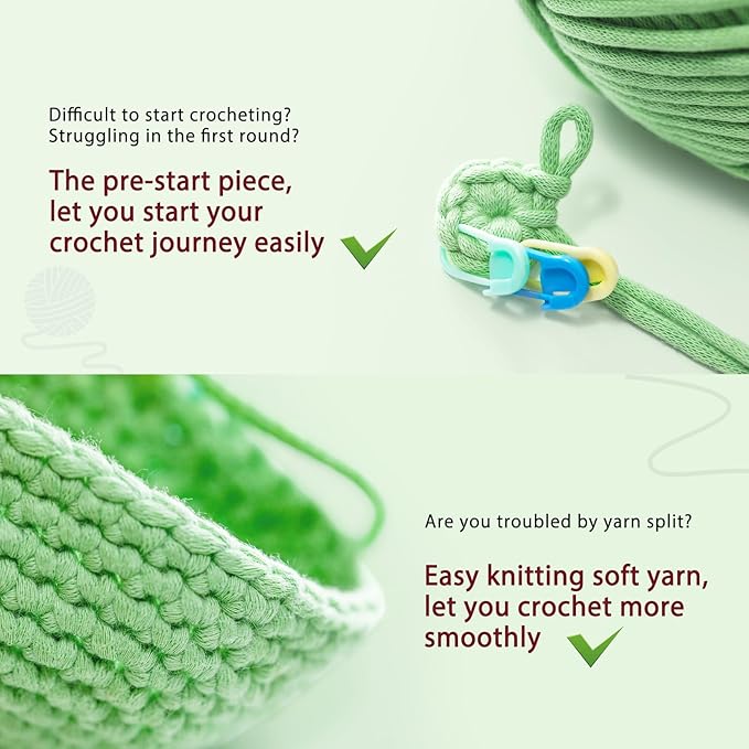CrochetBox Christmas Crochet Kit for Beginners - Christmas Cat Starters Crochet Kit, Beginners Crocheting Kitting for Adults Teen, Gifts with Crochets Yarns, Hook, Step-by-Step Video, Instruction