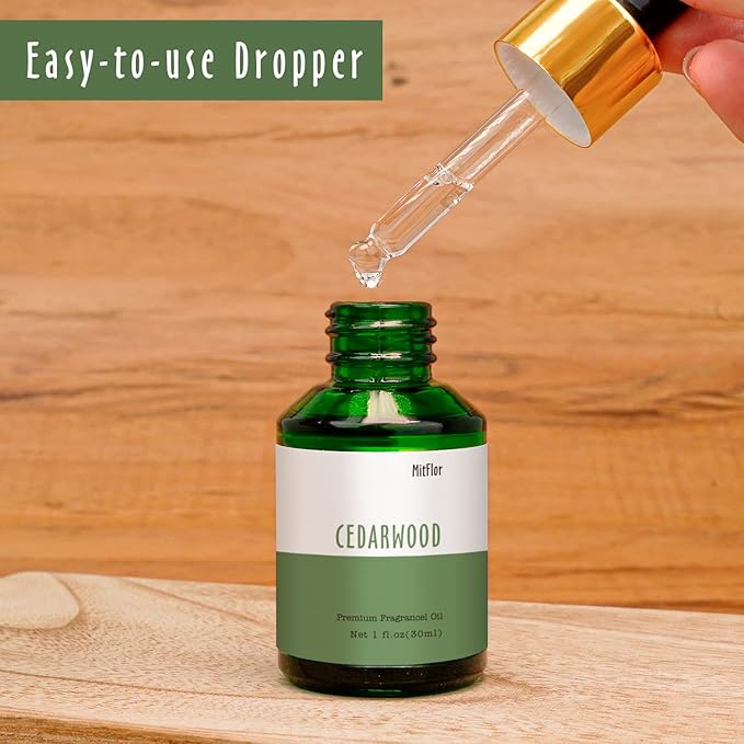 Cedarwood Fragrance Oil, MitFlor 30ml Scented Essential Oil for Diffuser, Large Size Premium Fragrance Oil for Soap Candle Making, Woody Scent for Home Fragrance
