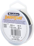 Beadalon Dandyline Bead Weaving & Stringing Thread, 0.20 mm / .008 in, Black, 25 m