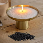 Pearled Candle Cotton Wicks 300-Pack for Sand Candles Making - 2Inch Metal-Free and Lead-Free Refill Sand Wax Wick for Candle Making DIY (Black)