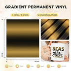 Tintnut Black Yellow Permanent Vinyl - 8 Sheets 12"x10"Gradient Adhesive Self Sticker, Ombre Glossy Self Sticker Water Proofing Vinyl Compatible with Cricut Or Silhouette