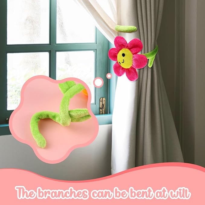 10 Pcs Plush Sunflower Flower Stuffed Bendable Stems Plush Bouquet Toy Soft Rose Flower 12.6 Inch for Christmas Classroom 2025 Mother's Day Valentines Day Girl Girlfriend Wife(10 Pcs Colorful Daisy)