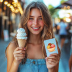 CHGCRAFT Ice Cream Cart Clear Stamps Ice Cream Cone Dessert Transparent Handicraft Stamps for DIY Scrapbooking Photo Album Decorative, 6.3x4.3inch