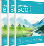 Hapikalor 3-Pack 9"x12"Watercolor Paper Pad, Bulk College Essentials, Teacher Classroom Must Have, 140lb/300gsm Art Watercolor Paper, Art Supplies for Adults Kids, Back to School Supplies, Teal
