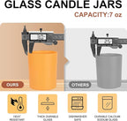 SHOWIN Thick Candle Jars for Making Candles 16 Pcs, 7 OZ Empty Jars with Wood Lids for Candle Making, Sample Container, Christmas