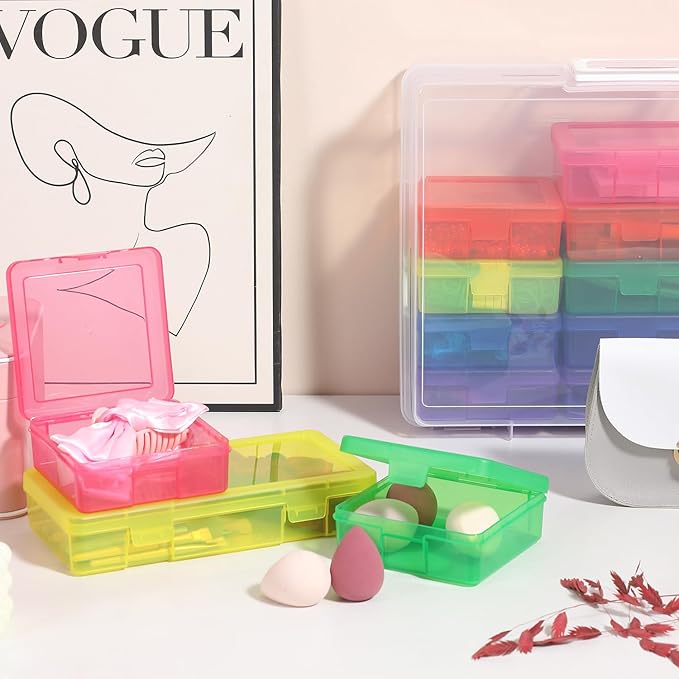 Plastic Storage Box Arts & Crafts Storage Boxes & Organizers With Large Storage Box Organizers And Small Rectangular Plastic Container For Craft Storage (6 Medium+ 6 Small-Color)