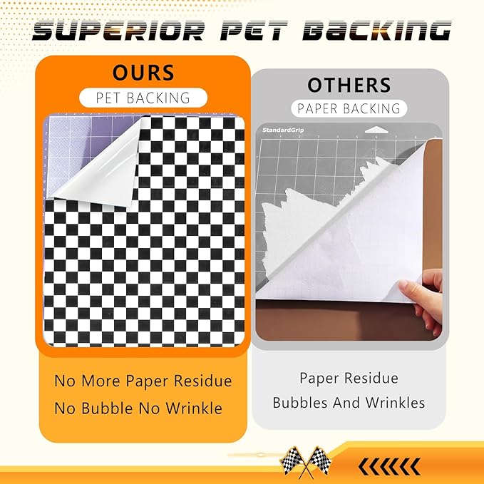 Black Checker Permanent Vinyl Roll - 12'' x 8ft Racing Falg Patterned Adhesive Vinyl for Mugs Decors Self Adhesive Sticker