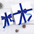 Chuangdi 1 Inch, 30 Yard Christmas Royal Blue Velvet Ribbon Vintage Wide Velvet Ribbons for Christmas Tree Ornaments Flower Bouquets Wedding Wreath Bow Making DIY Craft Choker