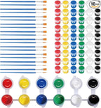 10 Pack 6 Colors Mini Acrylic Paint and Brushes Set for Kids Party Favor, Individual Paints Strips Sets with Brush for Kid, Student Painting Kit for Canvas(10 Pack)