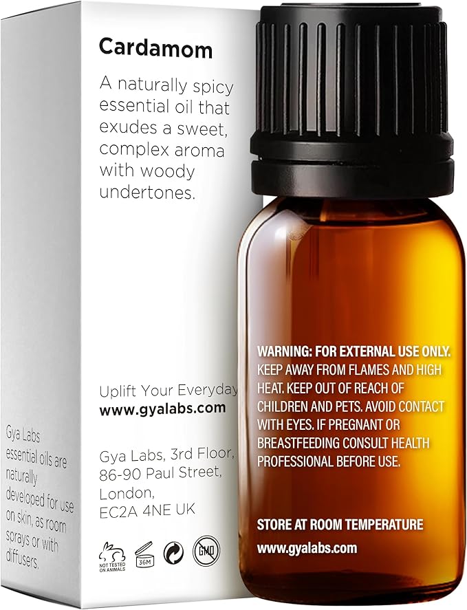 Gya Labs Cardamom Essential Oil - 0.34 Fl Oz - for Hair, Skin, Diffuser, Aromatherapy & DIY Candle Making Scent