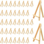 40pcs Wooden Easels Stands for Display 6 Inch Tabletop Art Display Easels Small Desktop Holder Stand Small Easel Stand for Displaying Painting Arts Crafts Canvas Drawing Wedding
