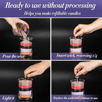 Sukh Candle Sand and Wicks - 430G(0.94lb) Sand Candles with Wicks Purple, Orange, Black, Red, Brown Refillable Candle for Weddings, Parties