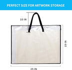 SUNEE 19x25 Art Portfolio Bag, 3 Packs Artist Supply Organizer with Handle, Zippered Storage Folder for Artwork, Poster, Scrapbook, Keepsake and Bulletin Board