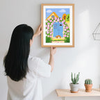 clberni Punch Needle Kit, Punch Needle Embroidery kit, Needlepoint Kits for Adults, Matching 12x16 inches Photo Frame Hanging on Wall as Home Decor