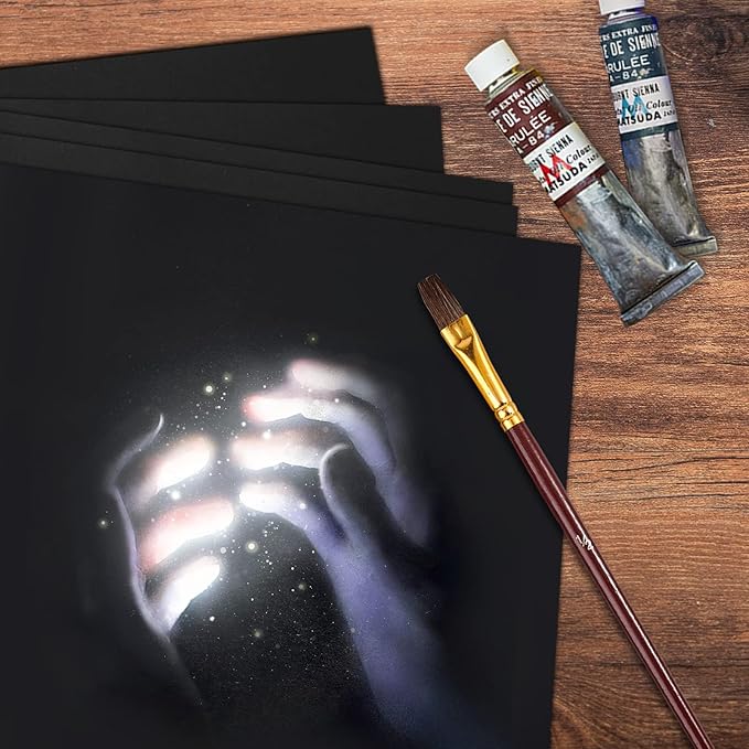 100 Sheets Black Cardstock 8.5 x 11, Goefun 65lb Halloween Card Stock Printer Paper for Scrapbooking, Crafts, Invitations, DIY Cards