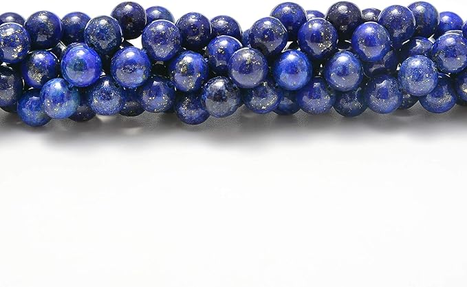 NCB 200pcs 6mm Lapis Lazuli Loose Beads for Jewelry Making, Natural Semi Precious Beads Round Smooth Gemstones Spacer Beads Charms for Necklaces Bracelets (Lapis Lazuli, 6mm 200Beads)