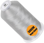 New brothread - Single Huge Spool 5000M Each Polyester Embroidery Machine Thread 40WT for Commercial and Domestic Machines - Christmas Silver