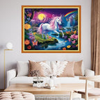 Findvoor Stamped Cross Stitch Kits for Beginner Embroidery Kits for Beginners Adults DIY 11CT Cross Stitch Patterns Needlepoint Kits Crossstitching Kits-Unicorn Landscape 16x20 inch