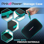 Pink Power Electric Fabric Scissors Box Cutter for Crafts, Sewing, Cardboard, & Carpet - Heavy Duty Professional Cutting Tool - Aqua Splash Cordless Electric Scissors Fabric Cutter w/Storage Case