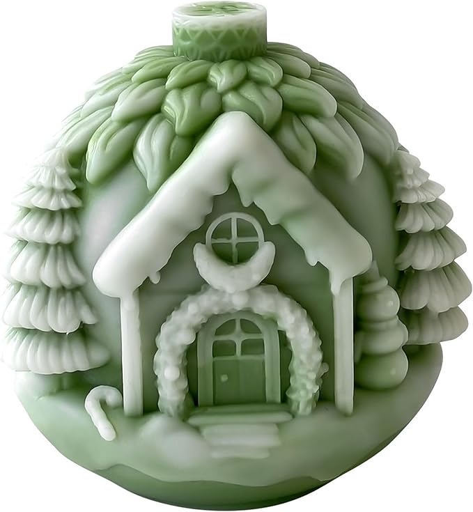 Christmas House Christmas Cylinder Candle & Resin Mold - Resin Casting Silicone Molds for Home Decor & Candle Making Wave Spiral Mold