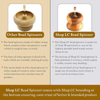 SHOP LC DELIVERING JOY Seed Bead Spinner for Bracelet Making Kit - Clay Beads Spinner with Big Eye Beading Needle and 3 Meter Long Thread Wooden Crafting Birthday Gifts for Womens - Teak Wood