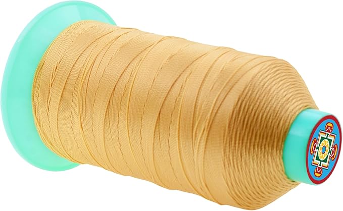 Mandala Crafts Bonded Nylon Thread Blonde Heavy Duty Sewing Threads - 800 YDs Size 207 630D T210 Tex 210 Thread for Leather Jeans Weaving Outdoor Marine Upholstery Threads