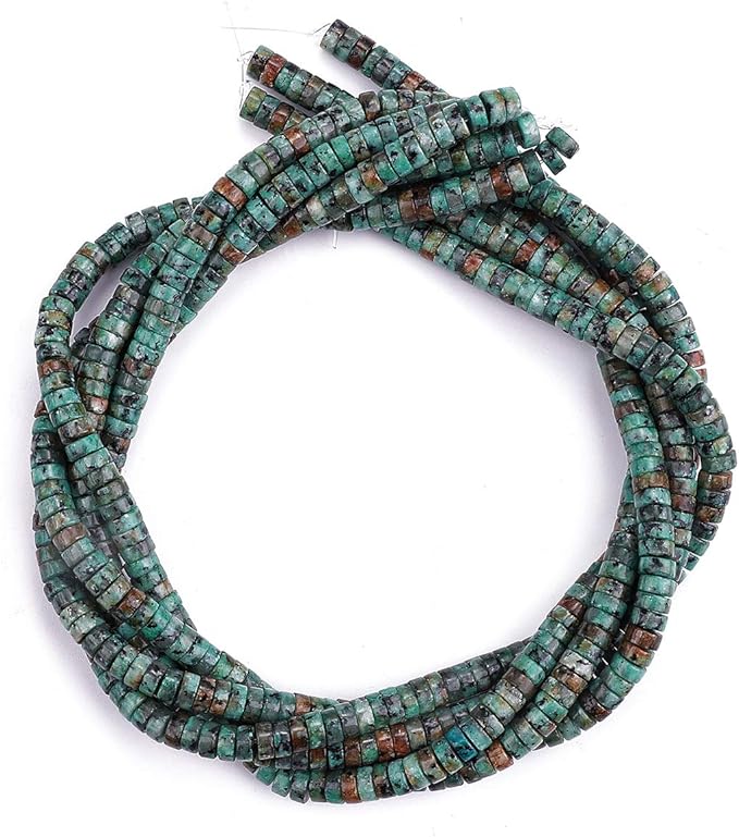 Natural African Turquoise Spacer Beads Caps Loose Semi Gemstone for Beading Jewelry Making 6mmx3mm 38cm