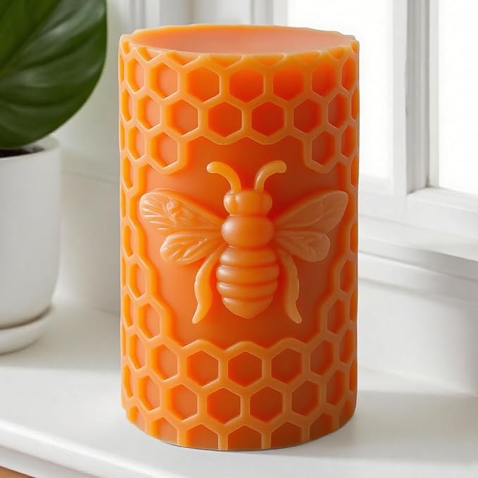 Honeycomb Cylinder Flower Succulent Peony Cylinder Candle & Resin Mold - Resin Casting Silicone Molds for Home Decor & Candle Making Wave Spiral Mold
