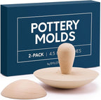 2-Pack Pottery Molds | Create Bowls & Plates | Includes 4.5" and 6.5" Ceramic Top Forms | Interchangeable Handle