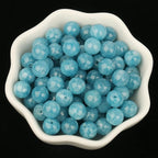 35pcs 10mm Natural Stone Beads Blue Chalcedony Beads Crystal Gemstone for Jewelry Making, DIY Bracelet Necklace
