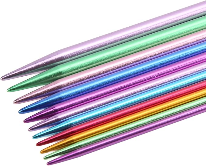 Knitting Needle Set, 55 Pcs 2.5mm-6.0mm Aluminum Double Pointed Ergonomic Design Knitting Needle Kit for Handmade DIY Knitting