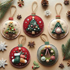 DIY Christmas Felt Patch Kit, Felt Christmas Ornaments, Craft Set with Pre-Cut Felts Sheets, Holiday Craft Kit for Family Fun, Beginner-Friendly, Handmade Xmas Decorations for Tree & Home (#F)