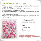 1.3 inch Iron on Letter Patches 78 Pieces, A-Z Embroidered Alphabet Patches for Clothing Jackets Hats Backpacks Jeans Pink