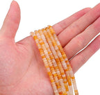 Natural Yellow Jade Spacer Beads Caps Loose Semi Gemstone for Beading Jewelry Making 4mmx2mm 38cm