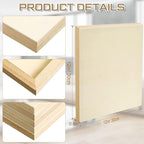 Wood Canvas Boards Unfinished Wooden Panel Boards Paint Pouring Panels for Painting Drawing Home Decor(8 Pieces,12 x 12 x 0.8 Inches)