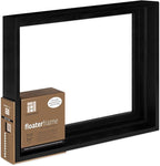 Ampersand Floaterframe Readymade Frame for Flat and 1 1/2" Deep Wood Panel and Canvas Artwork, Paintings, Prints, and More, 12"x16", Black Bold