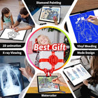 Rechargeable A3 Light Pad With Padded Case For Diamond Painting,Tracing Light Box with Stand/Clip/Magnet,3 Colors and 6 Levels of Brightness light board for Artists,Drawing,Sketching,Animation,Tracing