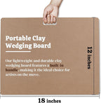 Calpalmy Clay Wedging Board with Convenient Built-in Handle - 12 x 18" Portable Clay Board for Ceramics, Clay Crafts, and Pottery - Sturdy 9mm Thickness MDF Tote Board for Clay Art Enthusiasts