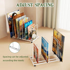 Art Canvas Storage Rack, Art Storage with Wheels, Adjustable Art Storage Easel Display Stands for Canvas Boards, Panel, Crafts Drying & Print Racks,Frame,White