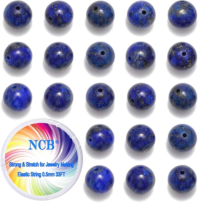 NCB 200pcs 4mm Lapis Lazuli Loose Beads for Jewelry Making, Natural Semi Precious Beads Round Smooth Gemstones Spacer Beads Charms for Necklaces Bracelets (Lapis Lazuli, 4mm 200Beads)