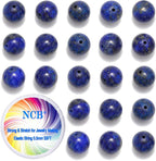 NCB 100pcs Original Natural Stone Beads Gemstone Round Loose Beads 6mm 8mm 10mm (Lapis Lazuli, 10mm 100Beads)
