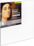 Ampersand Art Supply Wood Gesso Artist Painting Panel: Primed Smooth, 10" x 10", 1/8" Flat Profile