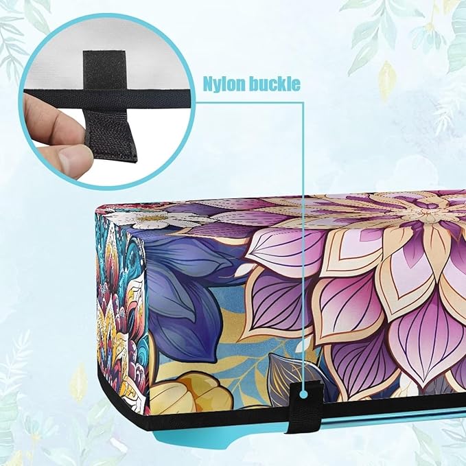 Binienty Boho Style Flower Cover Compatible with Cricut Maker, Cricut Air, Cricut Explore, Cricut Machine Accessories, Die-Cut Machine Dust Covers with Pockets Carrying Case for DIY Cutting Machines