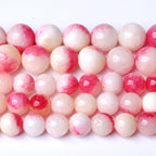 90pcs 8mm Natural Pink White Jade Stone Beads Round Beads Energy Healing for DIY Jewelry Bracelet Necklace Making 2 Strands 32"