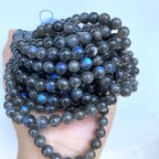 8MM 45PCS Natural Labradorite Gemstone Crystal Spacer Loose Beads for Jewelry Making DIY Bracelet 15 Inches 1 Strand A Grade