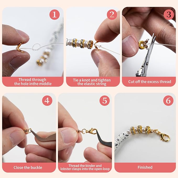 Lynnmos Clay Beads Bracelet Making Kit - 15000 Pcs, 6mm Heishi Disc Beads - DIY Jewelry Making Kit with 2 Boxes, Charms, and Gift Pack for Creative Designs and Crafting Fun