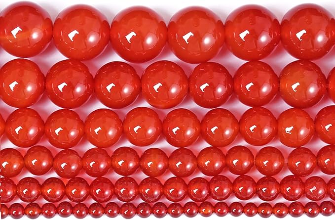 12MM 32PCS Natural Stone Red Agate Loose Beads for Jewelry Making DIY Bracelet Semi Precious 1 Strand