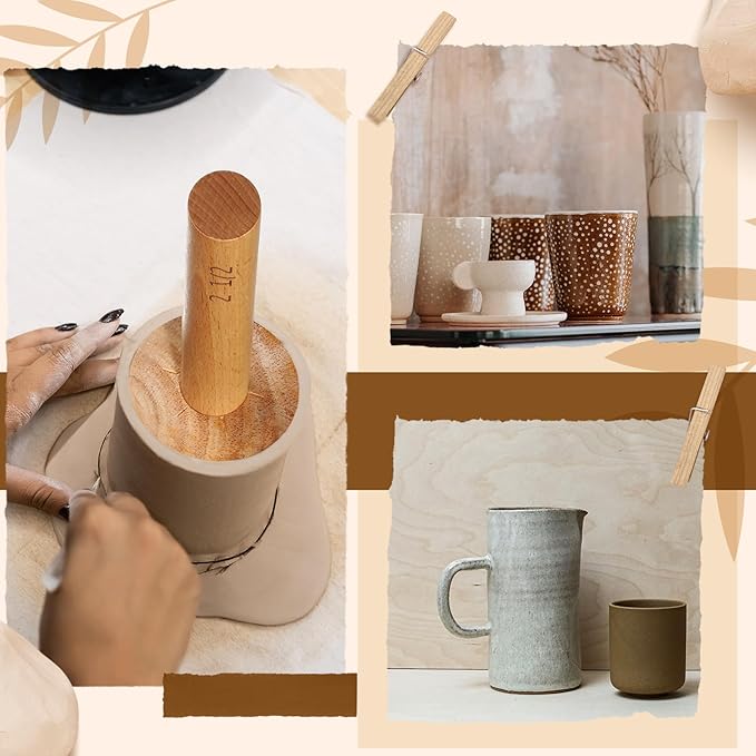Baderke Cup Pottery Molds, Create Pottery Mug Vases, Cup Molds Crockery Shaping Tool, Assist in Hand Building Crockery Mugs for DIY Ceramic Cup Mug Vase Making(2 1/2 ", 11-12 oz)