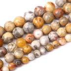 38pcs 10mm Natural Stone Beads Crazy Lace Agate Healing Energy Gemstone Round Loose Beads for Jewelry Making DIY Bracelet Necklace