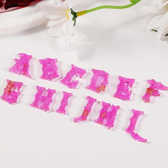 Gothic Mini Letter Alphabet Resin Casting Soap Making Silicone Candle Home Decorate Candle Making 3D Animal Clay Mold